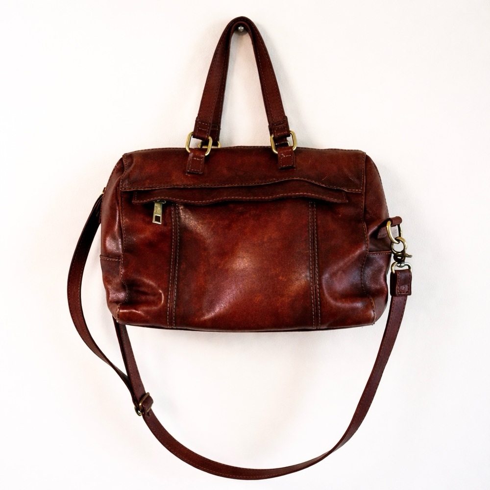 I Medici Made in Italy Chestnut Brown Leather Boston Bag